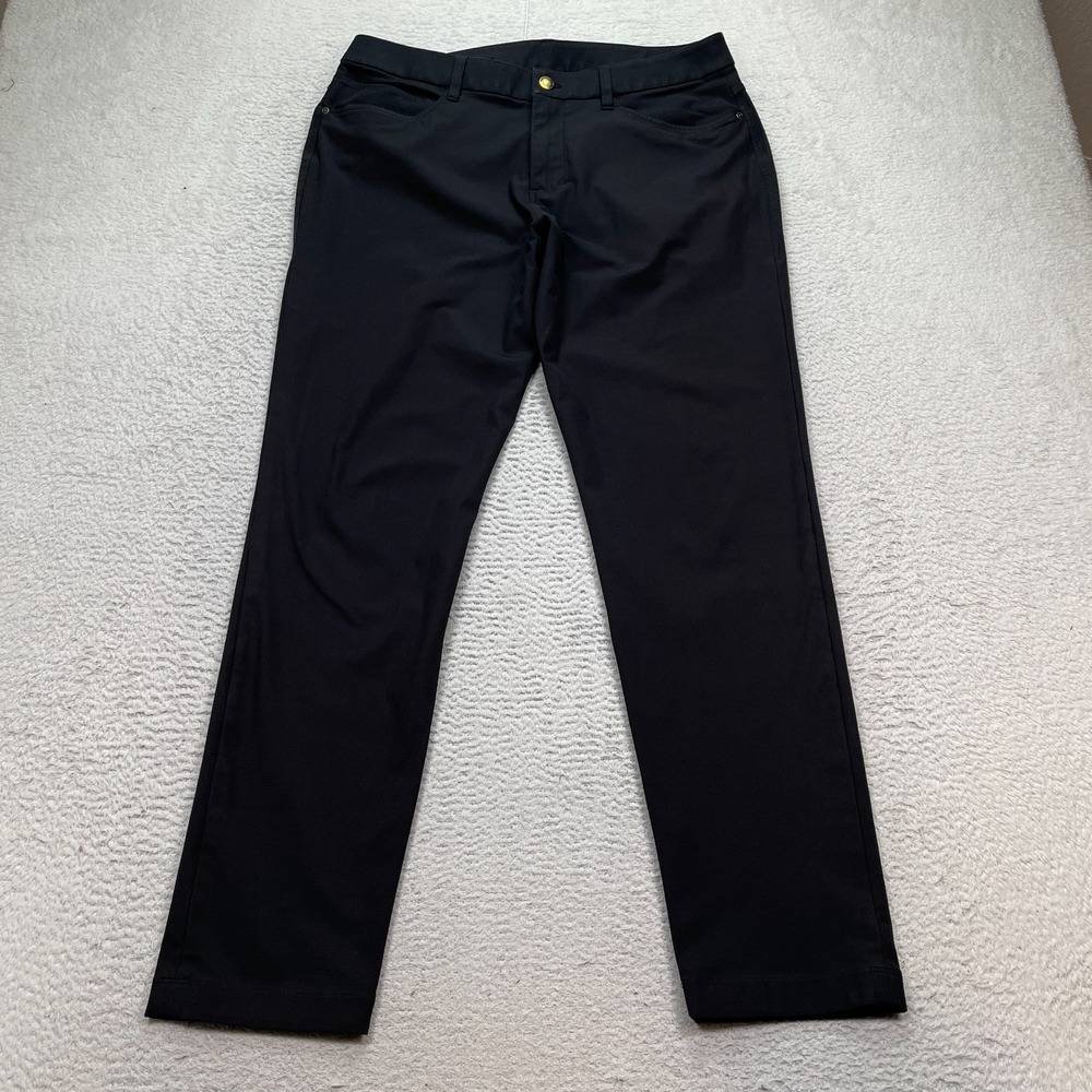 Lululemon ABC Pants Men's Size 34X31 LM5AQSS Black *READ Cologne Scent* - Picture 1 of 10